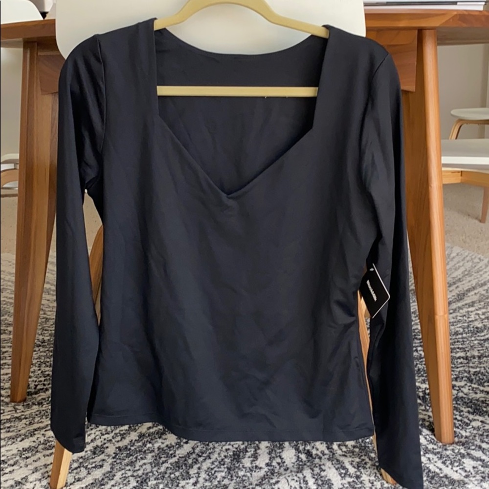 Blackmilk MATTE BLACK HEART LONG SLEEVE TOP